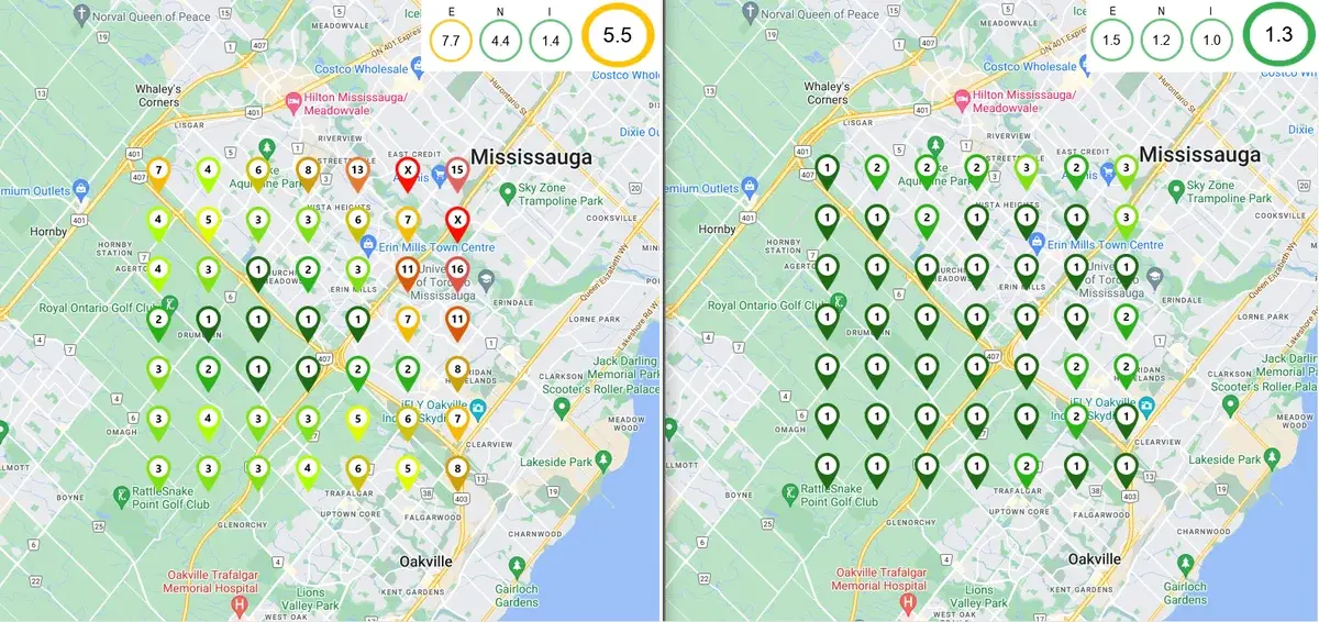 Local map ranking results